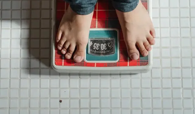 Person standing on a weighing scale